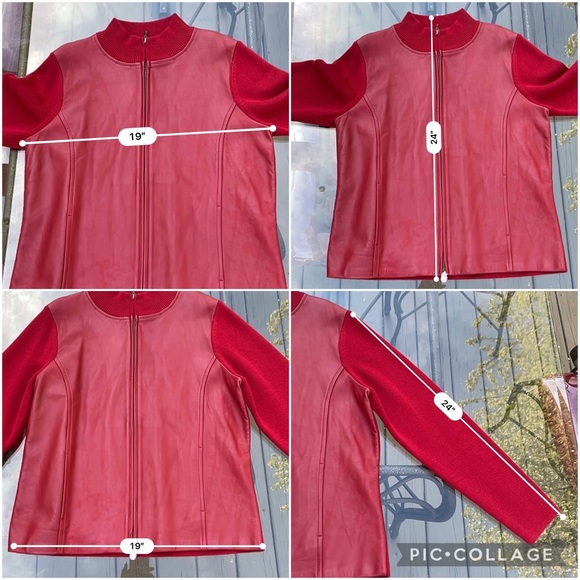 NWT Pendleton red wool and leather zip up jacket size M - Picture 15 of 15